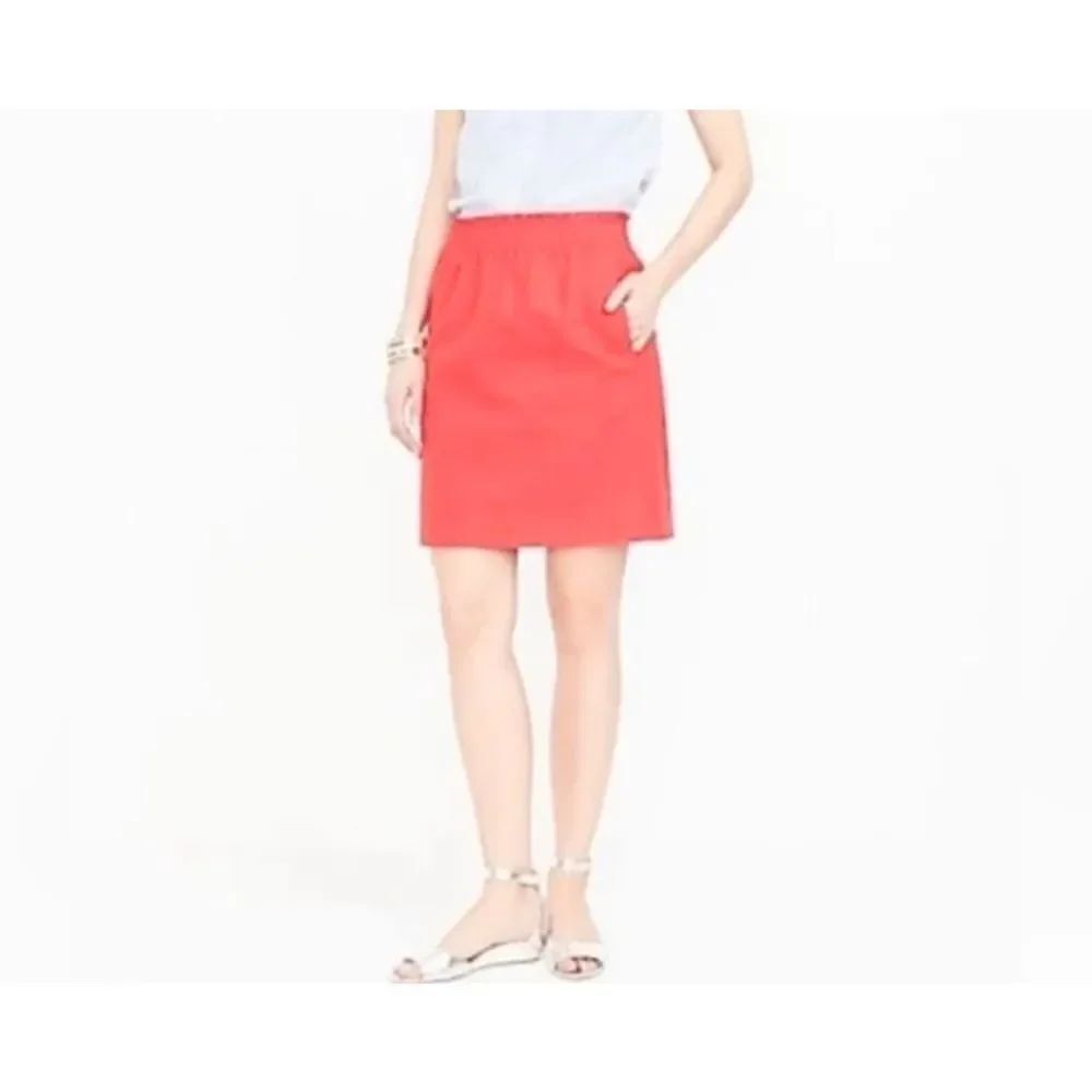 J. Crew Coral Linen Mini Skirt Size 6 NWT